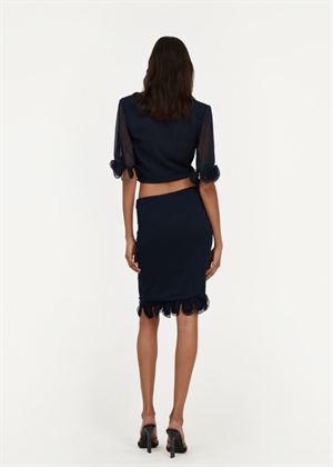 Tula above knee chiffon ruffle skirt Sky Captain ROTATE By Birger Chrisensen 